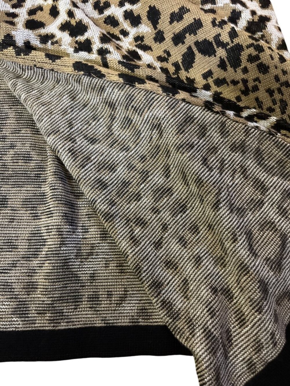 Art and Soul Leopard Print Open Front Lightweight Knit Cardigan Vest 2X Used USA - Picture 9 of 10